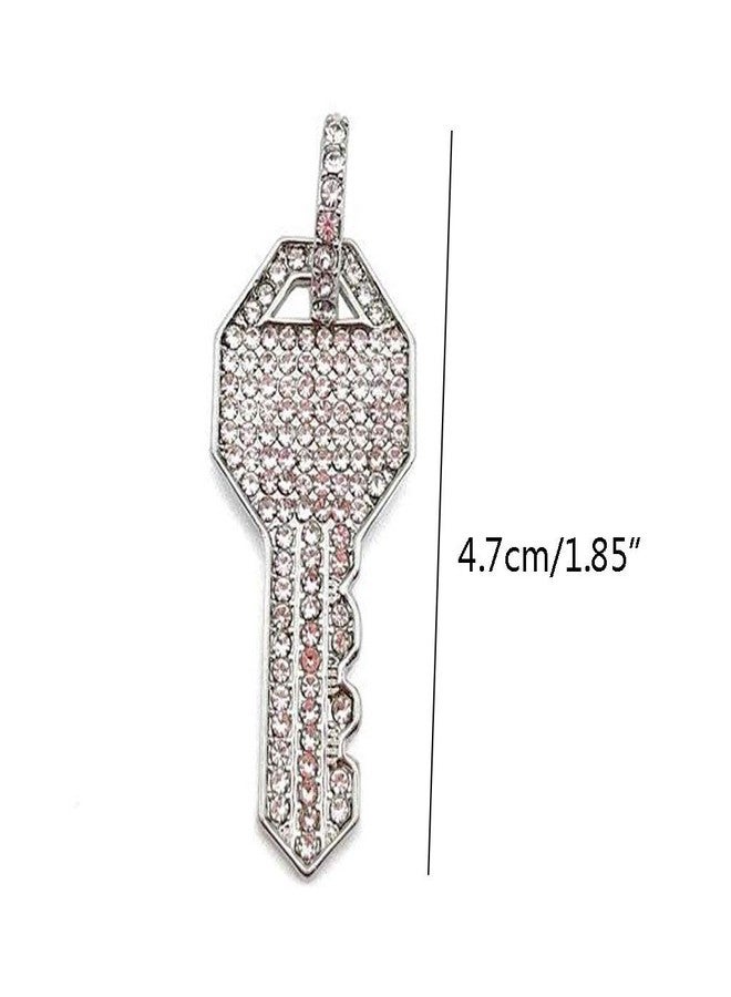 Youngy Fashion Earrings, Youngy Shiny Full Rhinestone Crystal Key Charm Dangle Hoop Earrings Women Girlfriend - Image 4